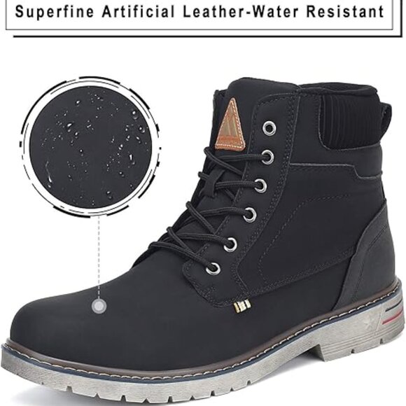 Mishansha Black Mid Hiking Boots Women's 7-14/ Men's 5-12 US Water Resistant Non - Picture 5 of 8